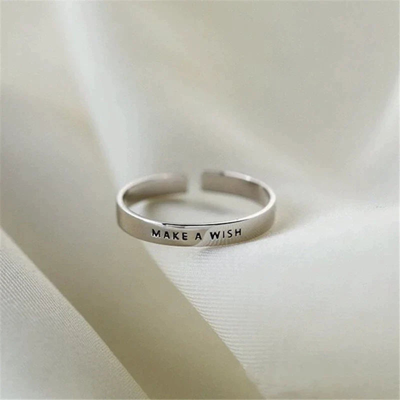Bague de Souhaits Ajustable en Argent