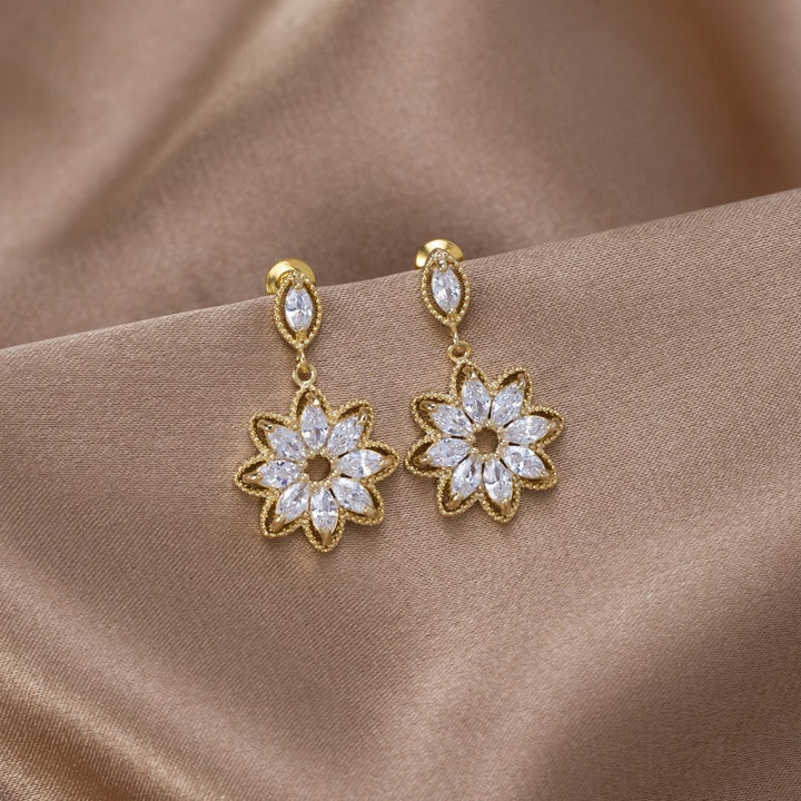 Boucles d'oreilles tournesol en cristal