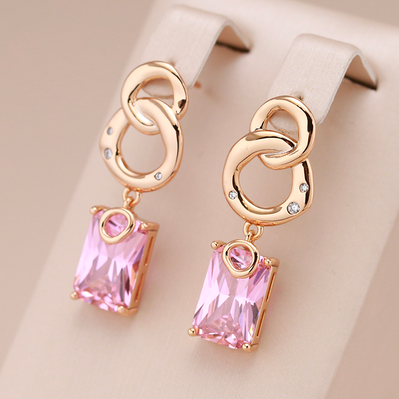 Petites Boucles d'oreilles avec Cristaux en Or