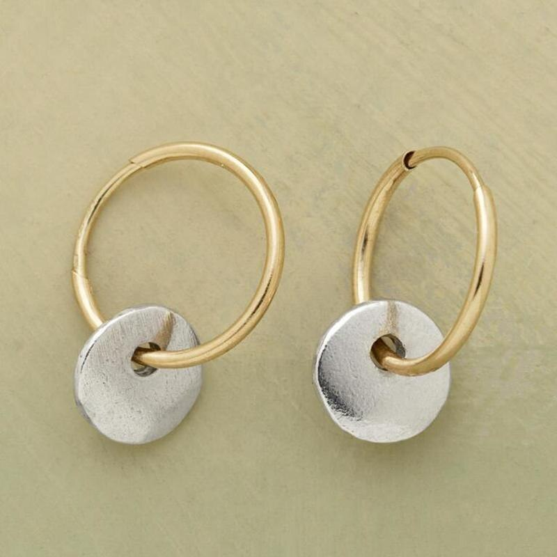 Boucles d'oreilles en Or et Plaqué Argent