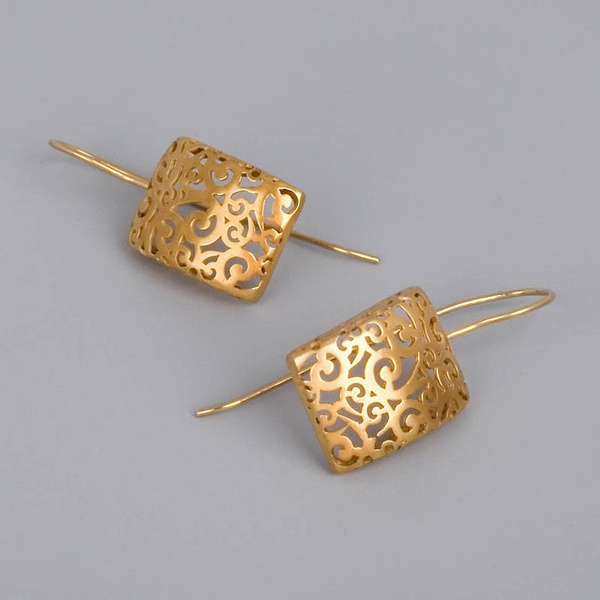 Boucles d'oreilles en Lierre Creux Or