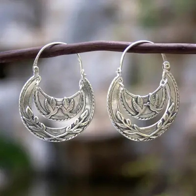Boucles d'oreilles Fleur Vintage en Argent