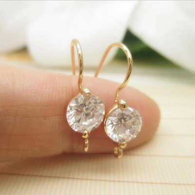 Boucles d'oreilles en Cristal en Or et Argent