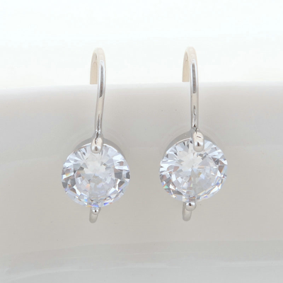 Boucles d'oreilles en Cristal en Or et Argent