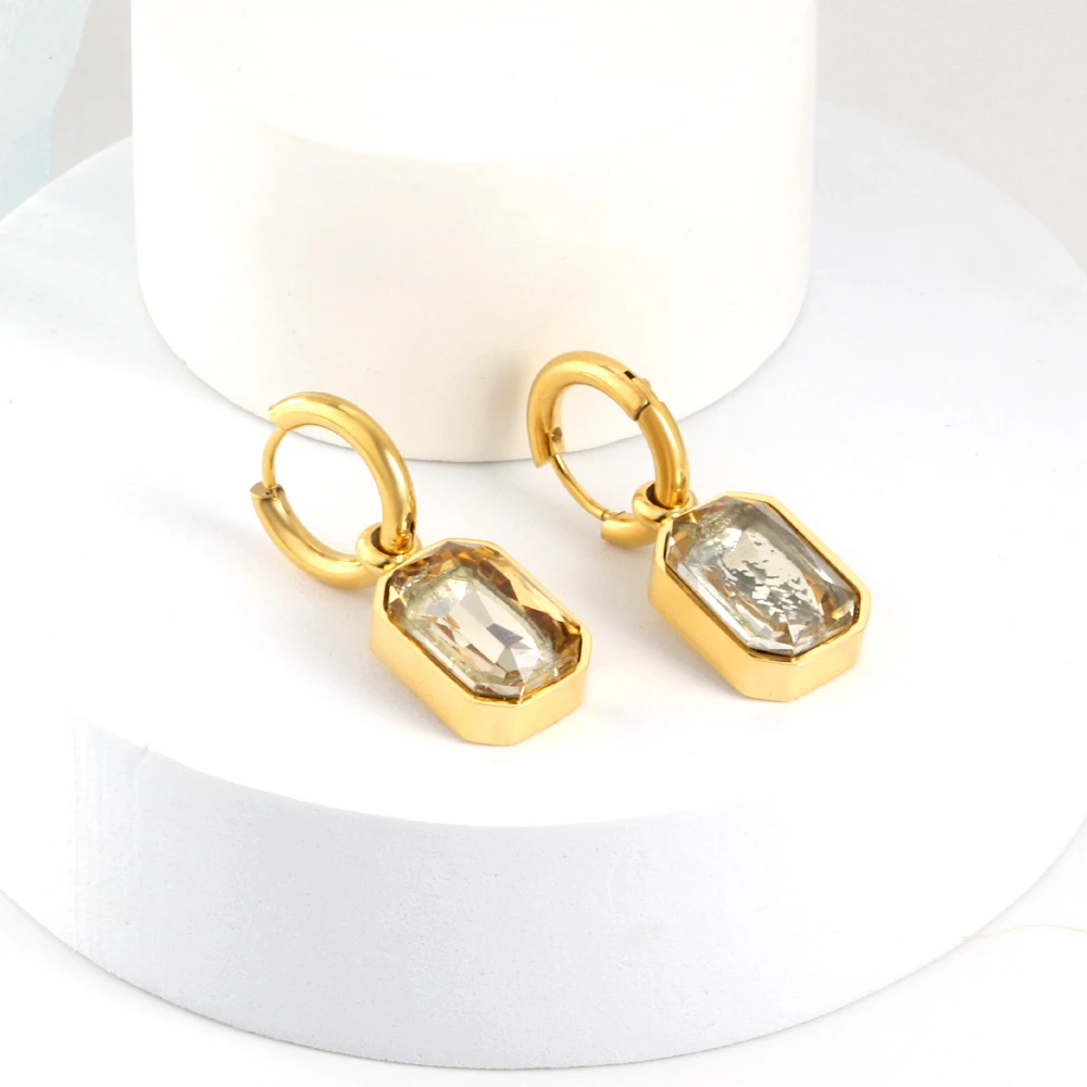 Boucles d'oreilles en Cristal Cubique en Or