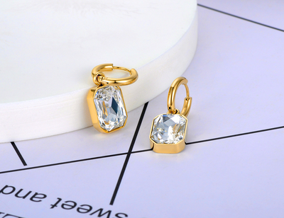 Boucles d'oreilles en Cristal Cubique en Or