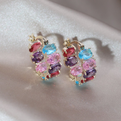 Boucles d'oreilles avec Cristaux