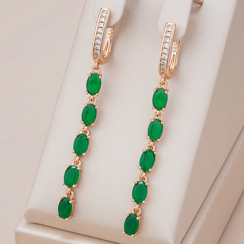 Boucles d'oreilles Elégantes avec Cristaux Verts