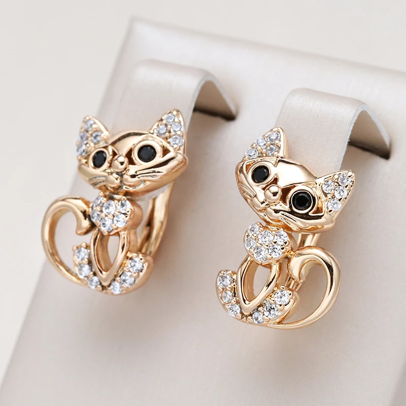 Boucles d'oreilles Élégant Kitten en Or