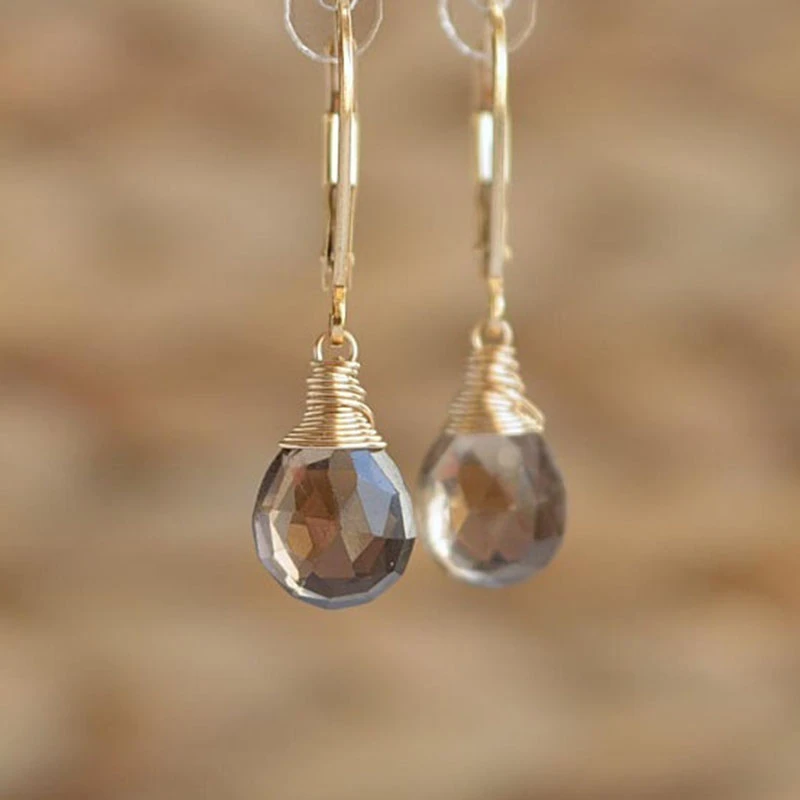 Boucles d'oreilles en Cristal du Désert en Or