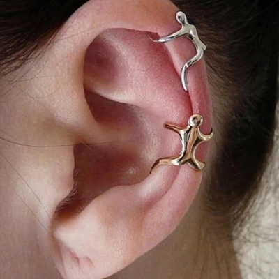 Boucles d'oreilles à Pince en Or et Argent