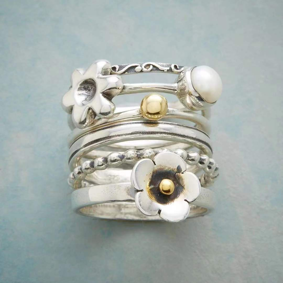 Bague Fleur Vintage en Argent