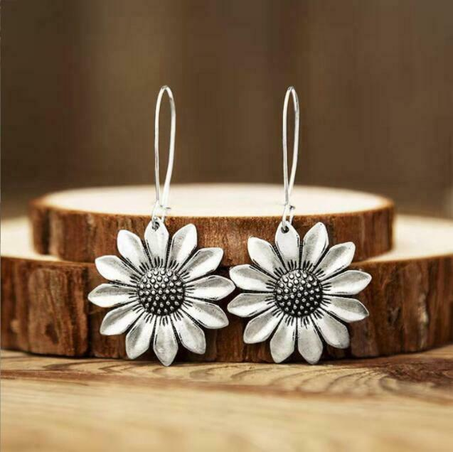 Boucles d'oreilles Tournesol en Argent