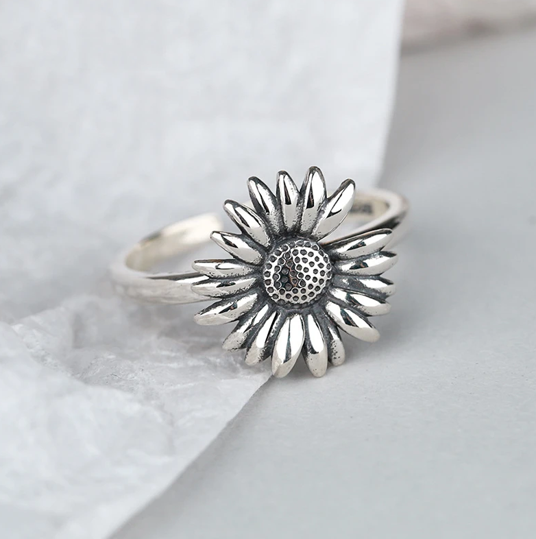 Bague Tournesol Vintage en Argent