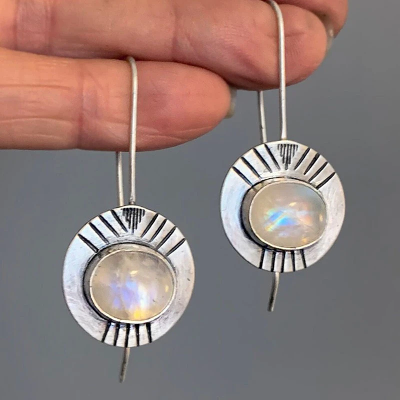 Boucles d'oreilles en Cristal de Lune en Argent