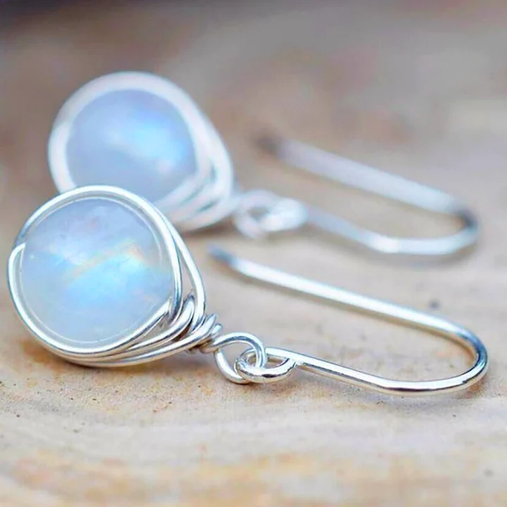 Boucles d'oreilles Pierre de Lune en Argent