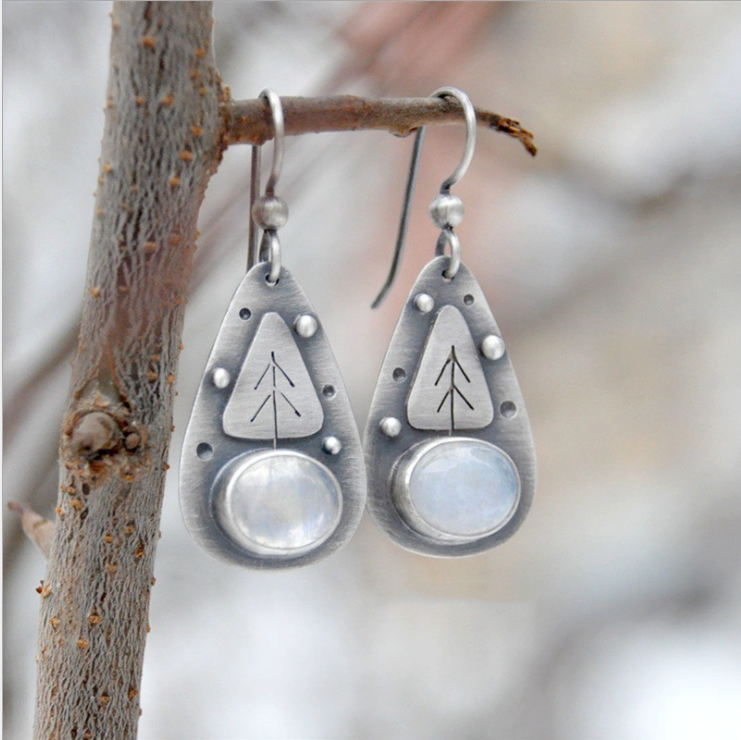 Boucles d'oreilles Argent Pierre de Lune