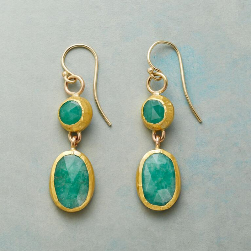 Boucles d'oreilles Turquoise en Or