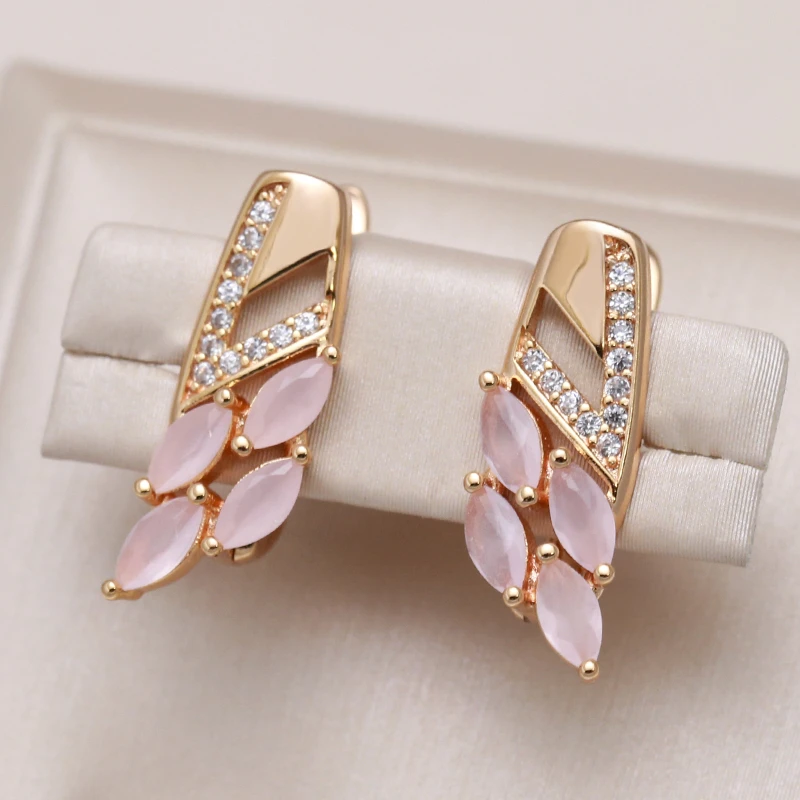 Boucles d’oreilles élégantes en cristal de rose