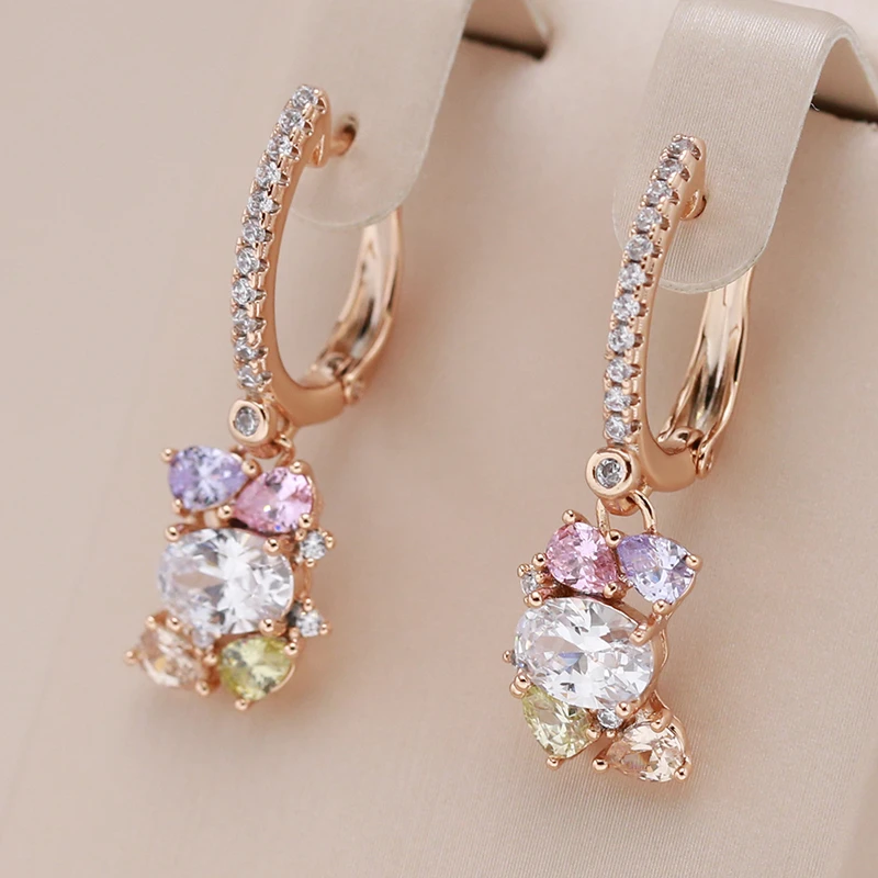 Boucles d'oreilles Élégantes en Cristal de Couleur