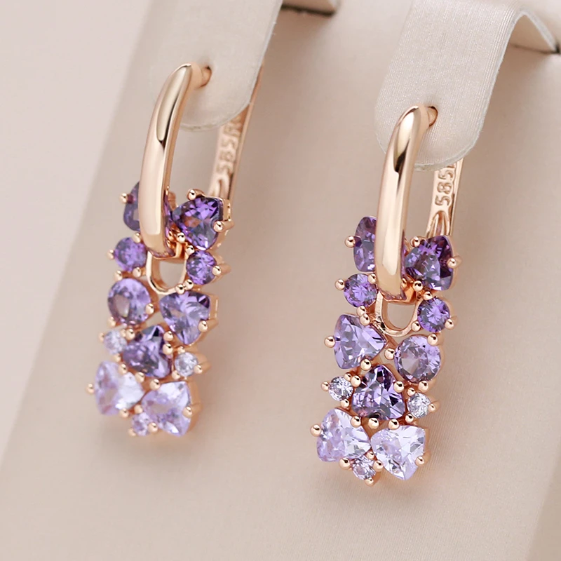 Boucles d'oreilles Mauve Élégant