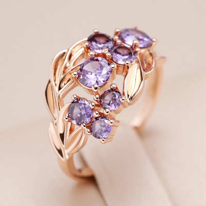 Élégante Bague Mauve en Or