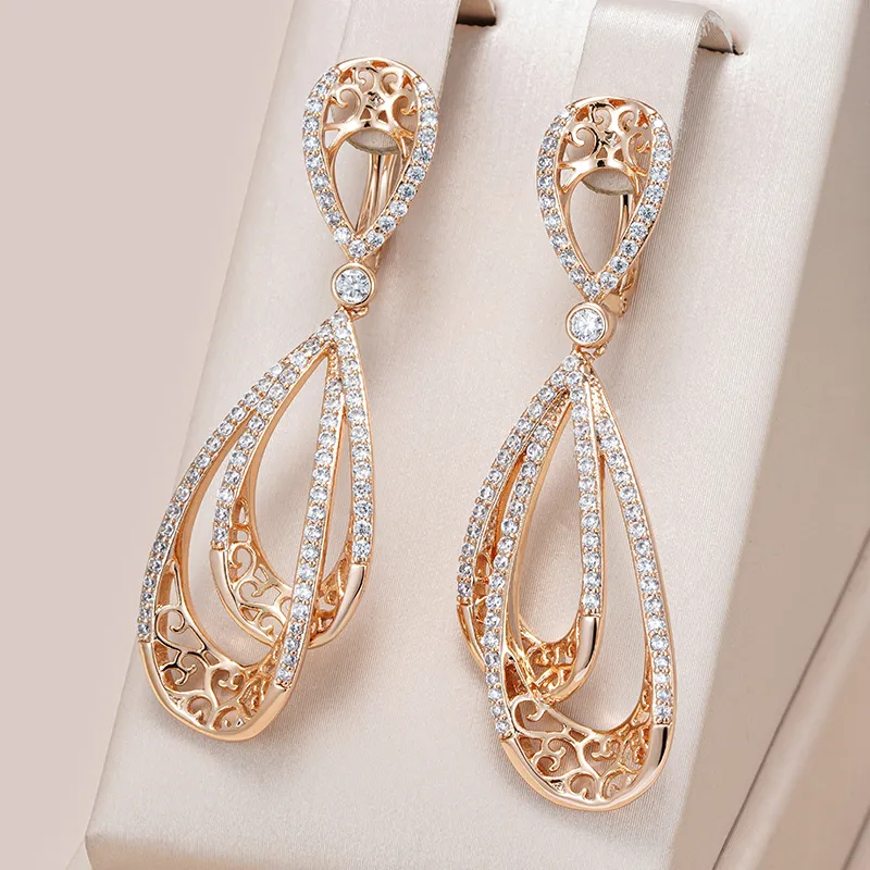 Boucles d'oreilles Elégant et Brillant en Or