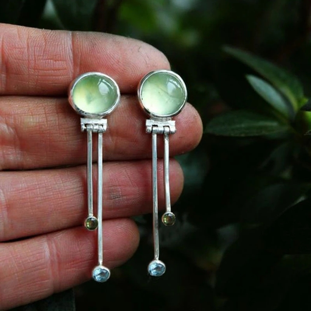 Boucles d'oreilles en Crystal Vert Vintage