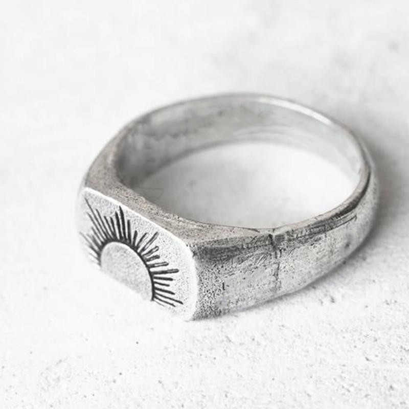 Bague solaire vintage en argent