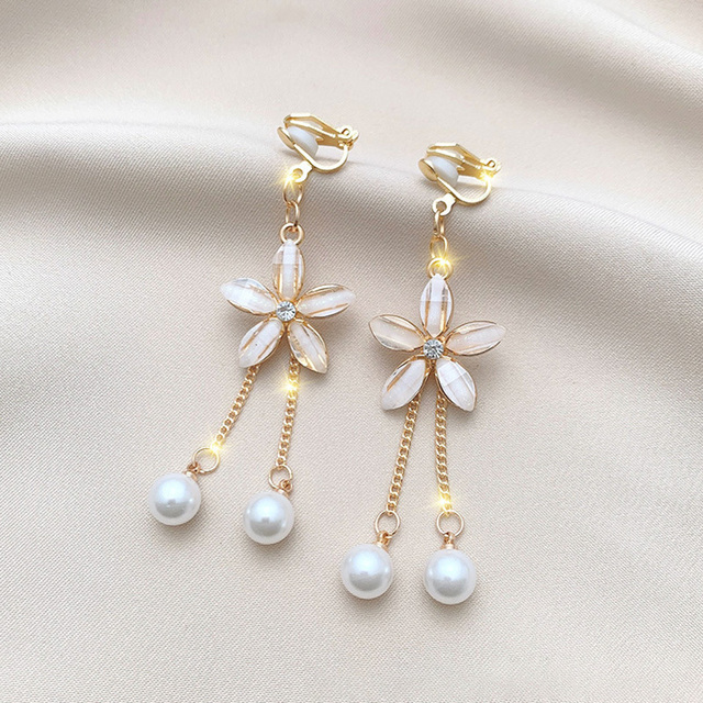 Boucles d'oreilles marguerite avec perles