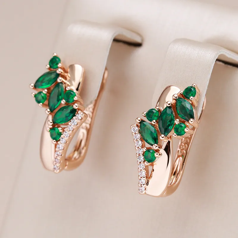 Boucles d'oreilles élégantes en cristal vert