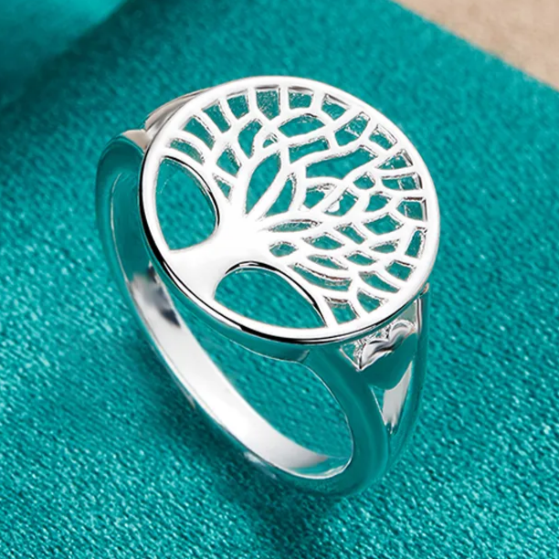 Bague de l'arbre de vie en argent