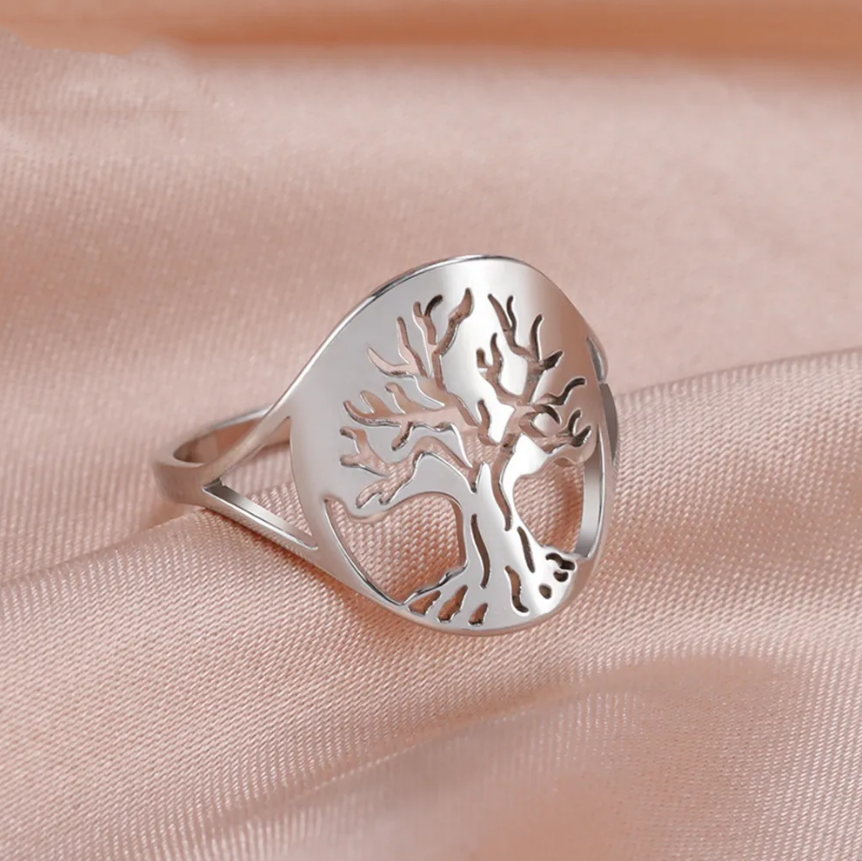 Bague de l'arbre de vie en argent