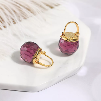 Boucles d'oreilles sphère en cristal