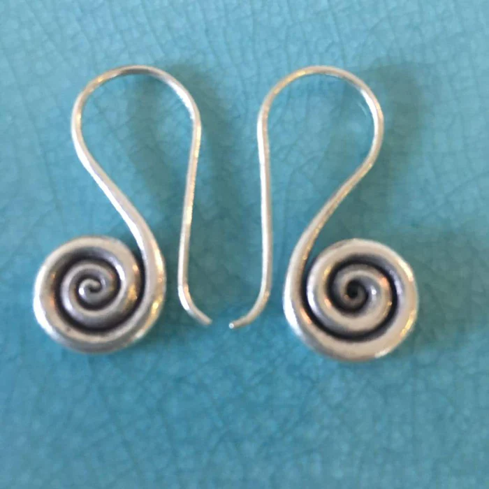 Boucles d'oreilles spirales en argent