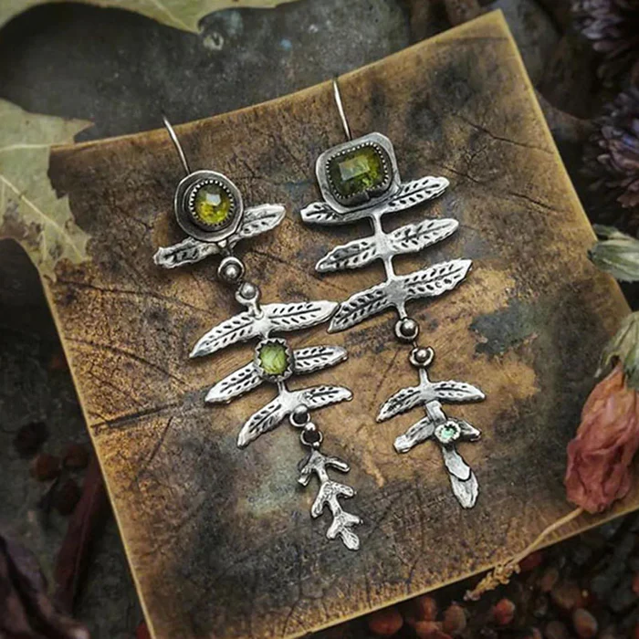 Boucles d'oreilles feuilles en argent