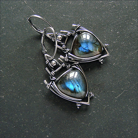 Boucles d'oreilles vintage bleues