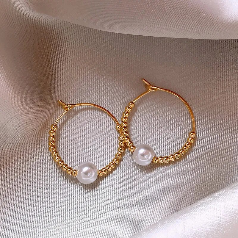 Boucles d'oreilles en or avec perles