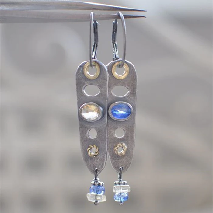 Boucles d'oreilles bleu vintage