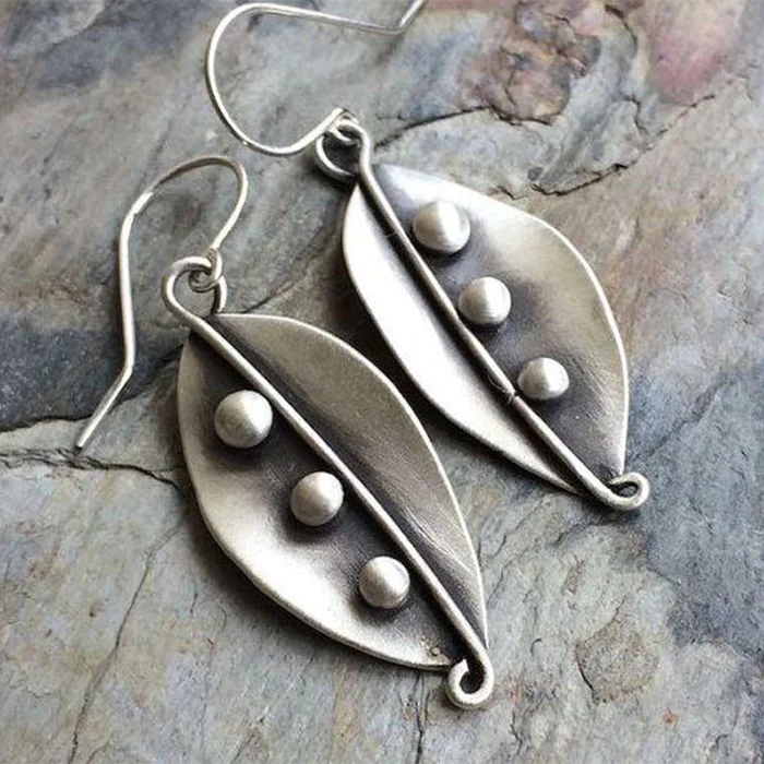 Boucles d'oreilles feuilles en argent