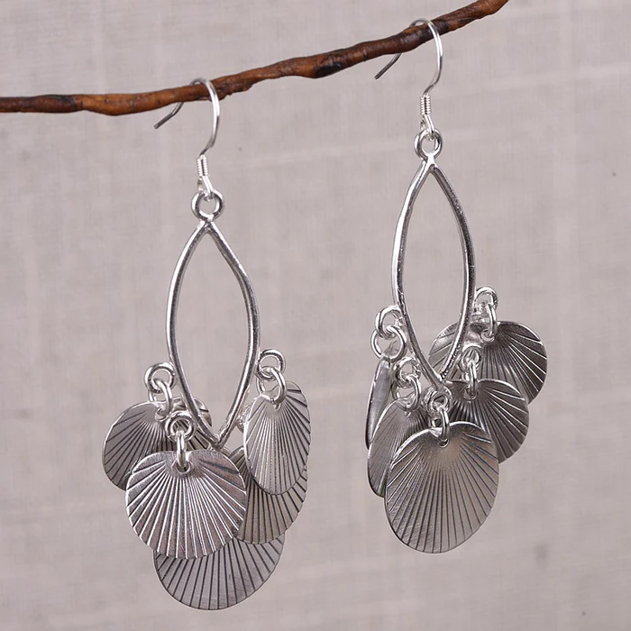 Boucles d'oreilles pétales en argent