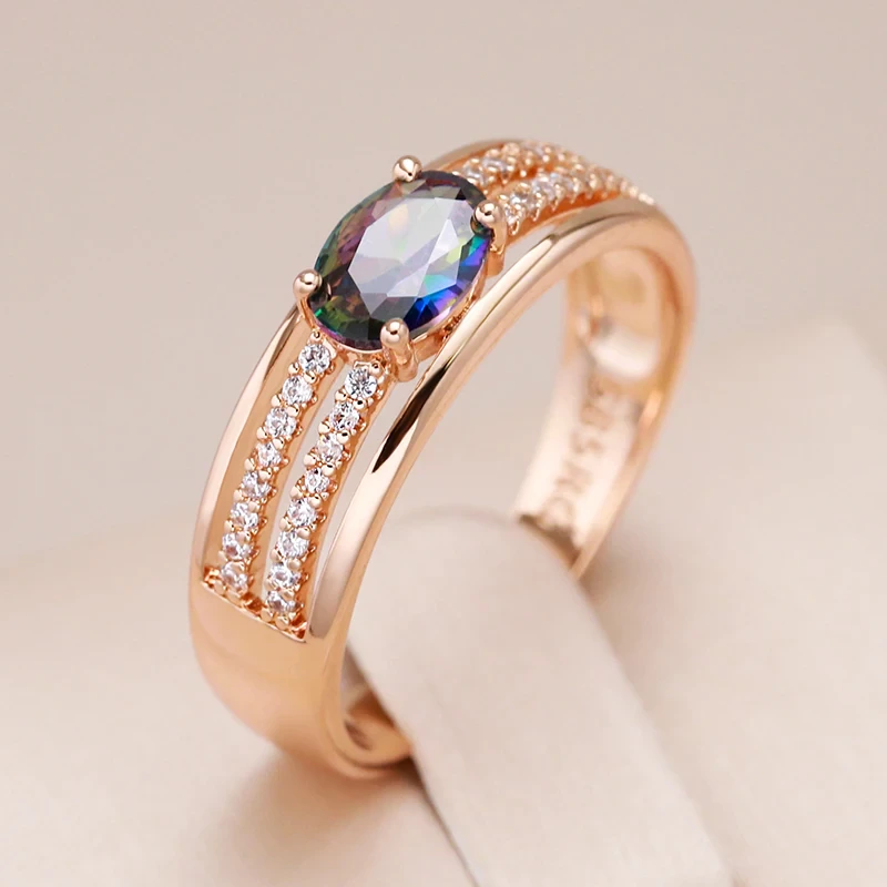 Bague élégante en zircon multicolore