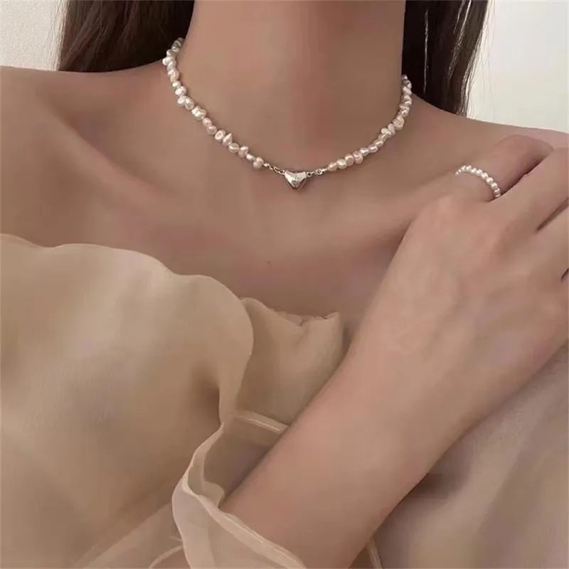 Collier élégant en argent en forme de coeur