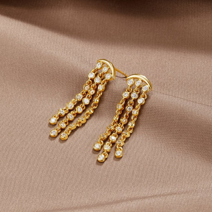 Boucles d'oreilles élégantes pour rideaux à paillettes d'or