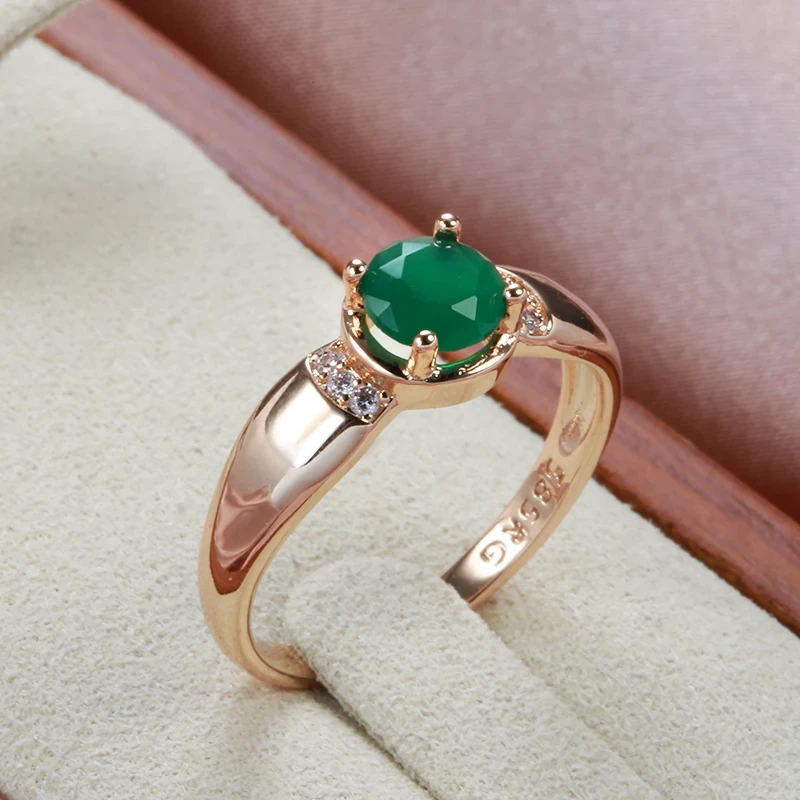 Bague élégante en cristal vert