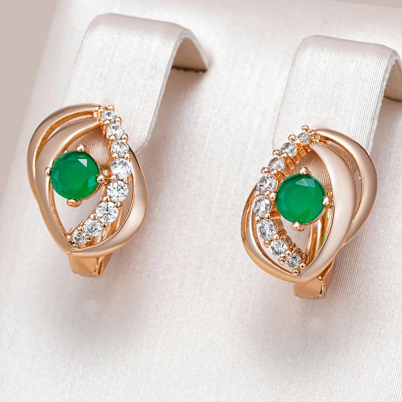 Boucles d'oreilles élégantes en cristaux verts et paillettes