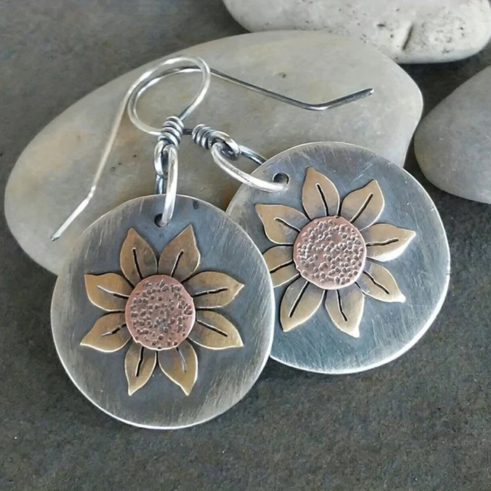 Boucles d'oreilles tournesol arrondies