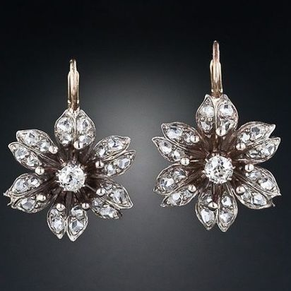 Boucles d'oreilles fleurs en cristal