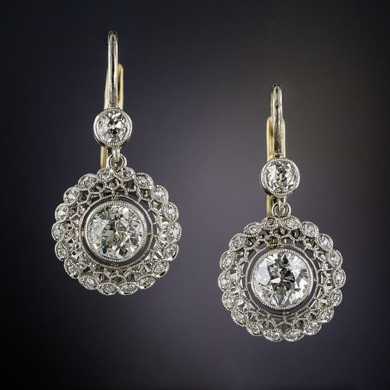 Boucles d'oreilles Mandala Zirconia Vintage