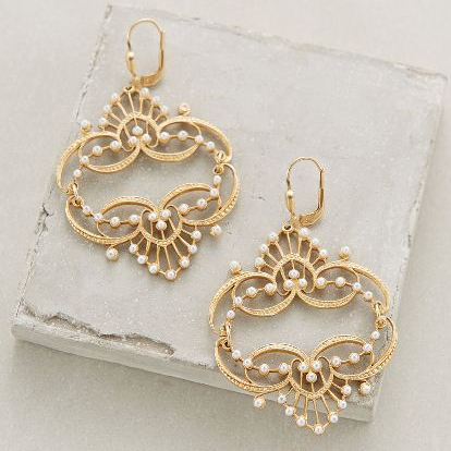 Boucles d'oreilles vintage en perles Mandala dorées